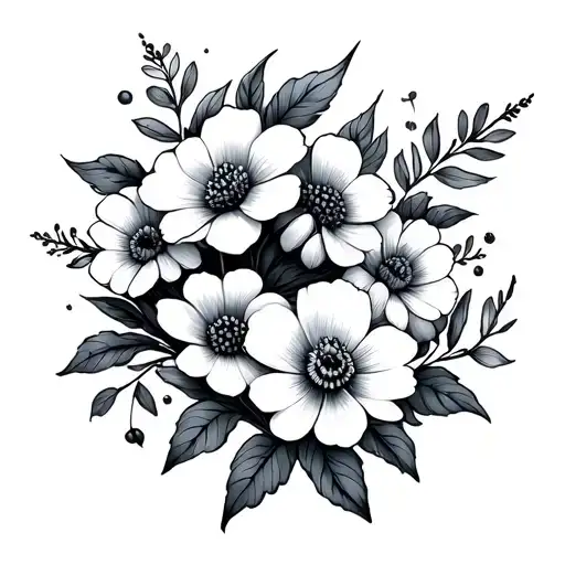 Birth Month Flowers Intertwined