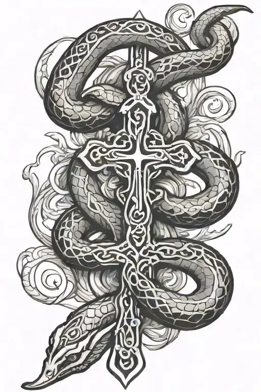 Cross And Snake