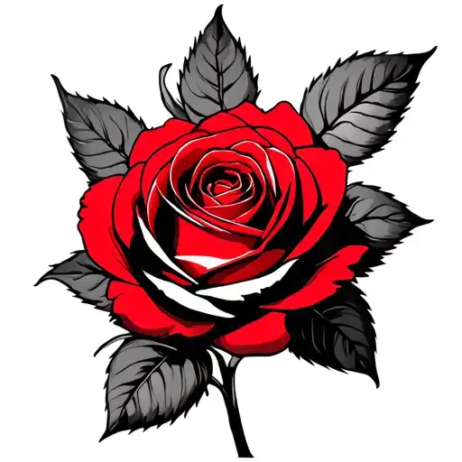 Black And Red Rose