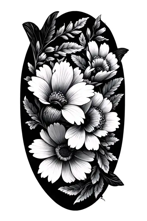 Moth With Flowers Intertwined