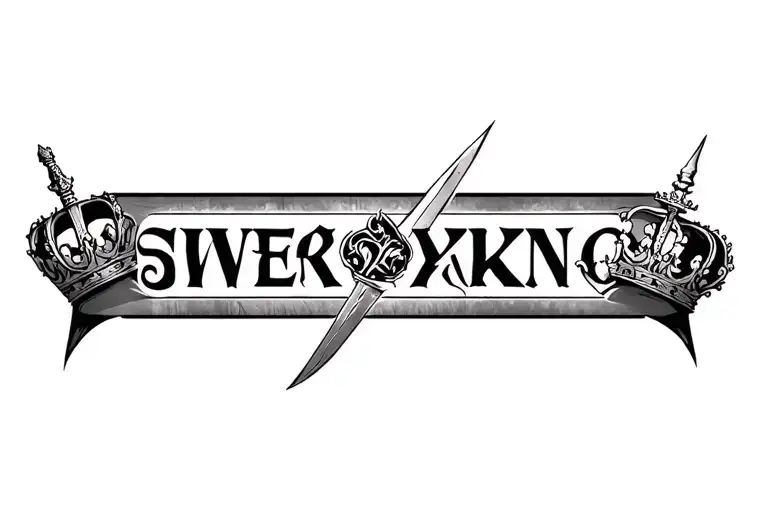 Sword And Crown And King Letter