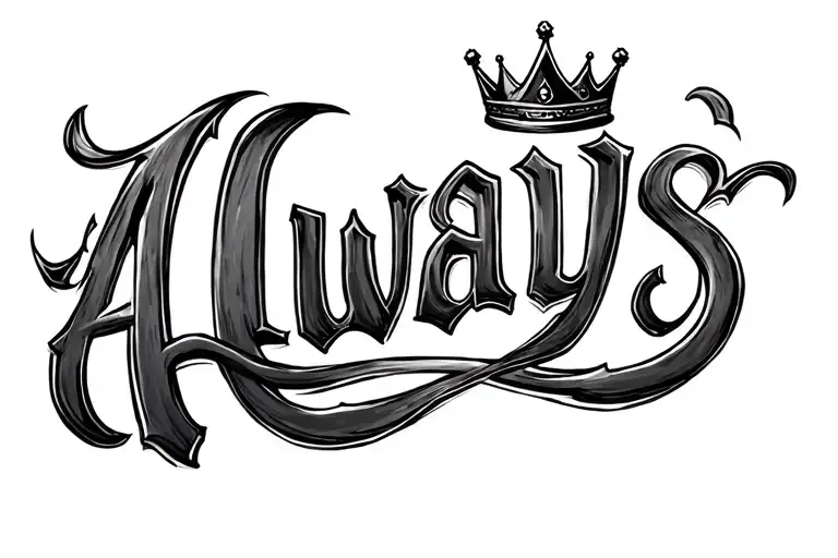 The Word Always With Crown On The Top Right Corner