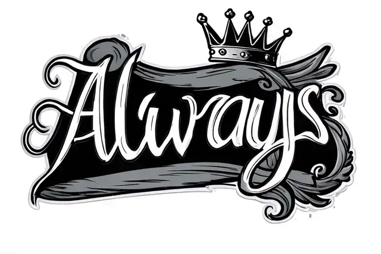 The Word Always In Cursive With Crown On The Top Right Corner