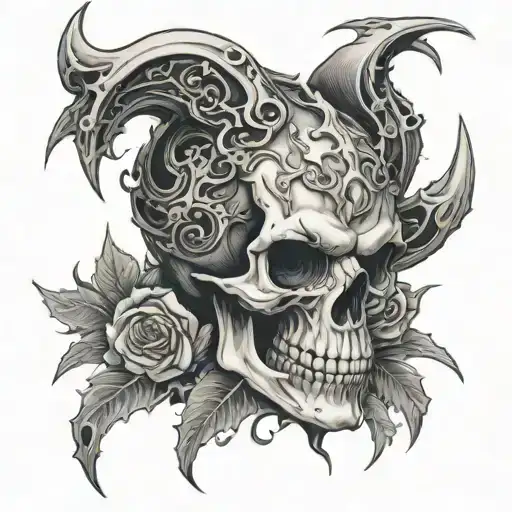 Skull On Shoulder Less Demonic