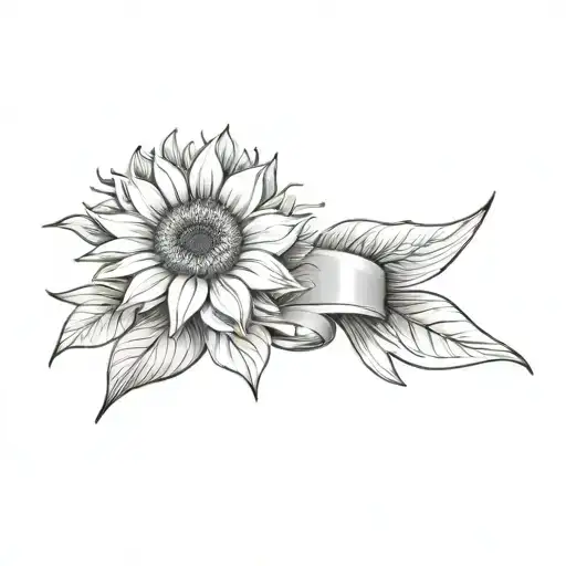 A Sunflower And A Green Ribbon