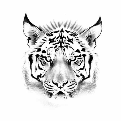 Half Tiger Half Lion Face With Holy Spirit Background