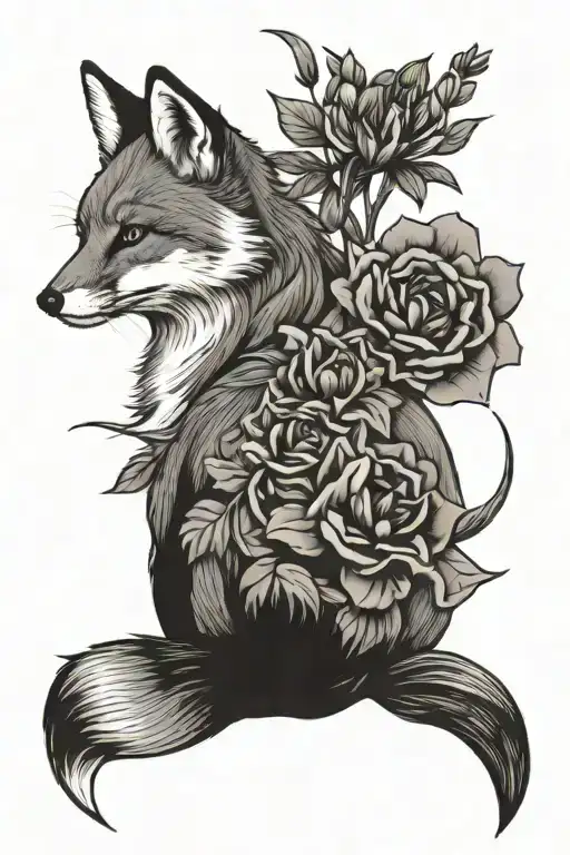 Japenese Fox With Azalea Japonica Stewartstonian