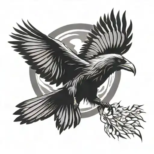 Empty Hole Raven Flying