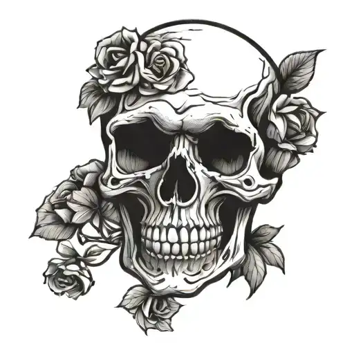 Minimalist Skull Smile Face