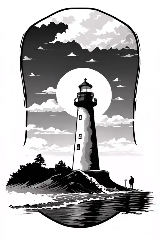 Shoreline With Lighthouse