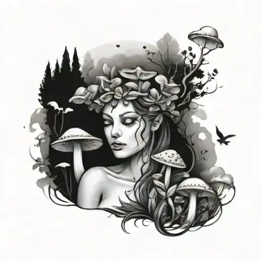 Mother Nature With Mushrooms