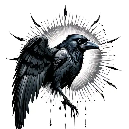 Raven Wings Incorporating Sun And Rain