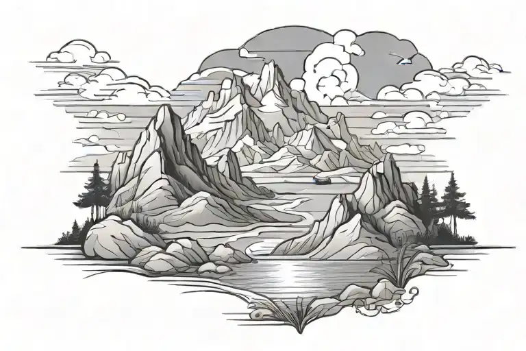 Mountain And Beach Landscape