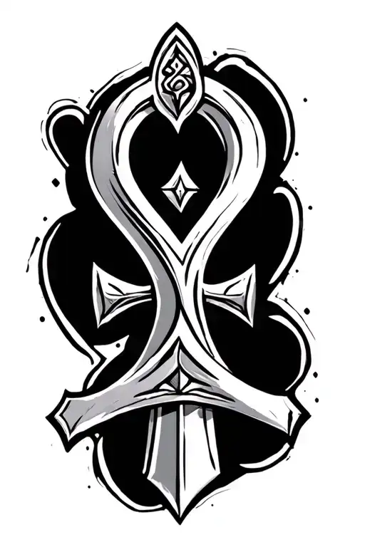 Ankh Cross With Sword Point