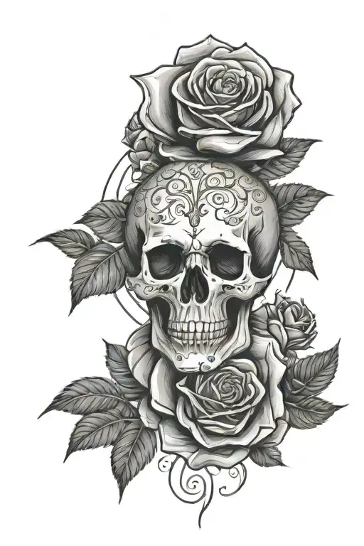 Skull And Rose