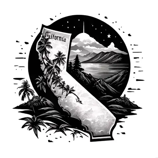 California Sleeve Tattoo Featuring