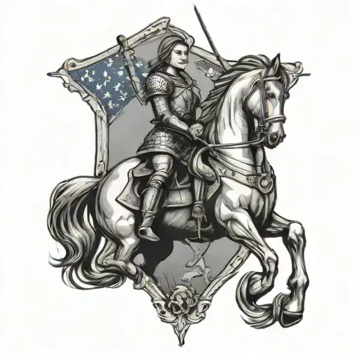Joan Of Arc With A Patriotic Symbol