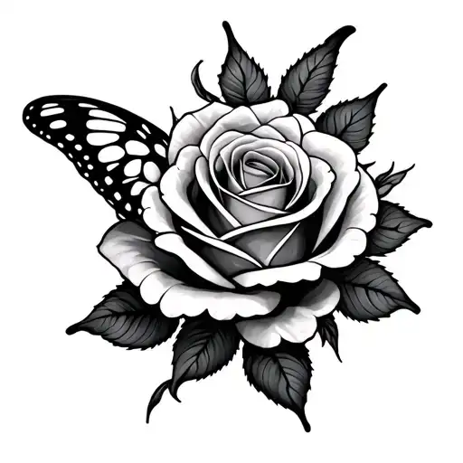Butterfly And Rose