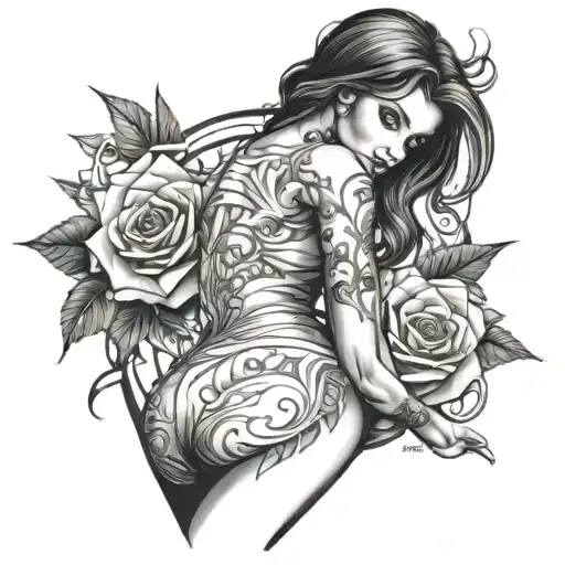 Beautiful Brunette On A Pole