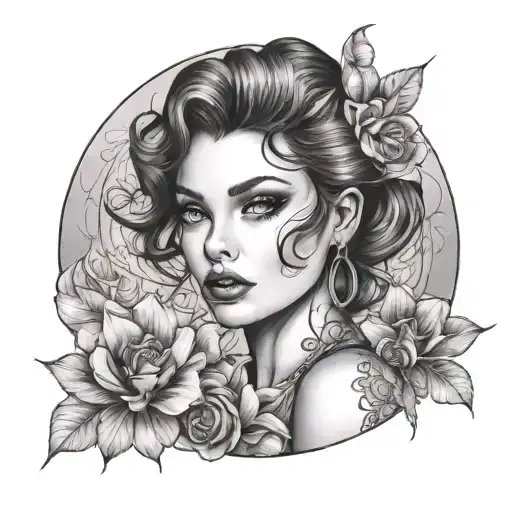 Beautiful Brunette On A Pole