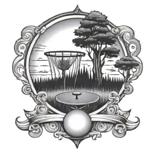 Disc Golf Basket Surrounded