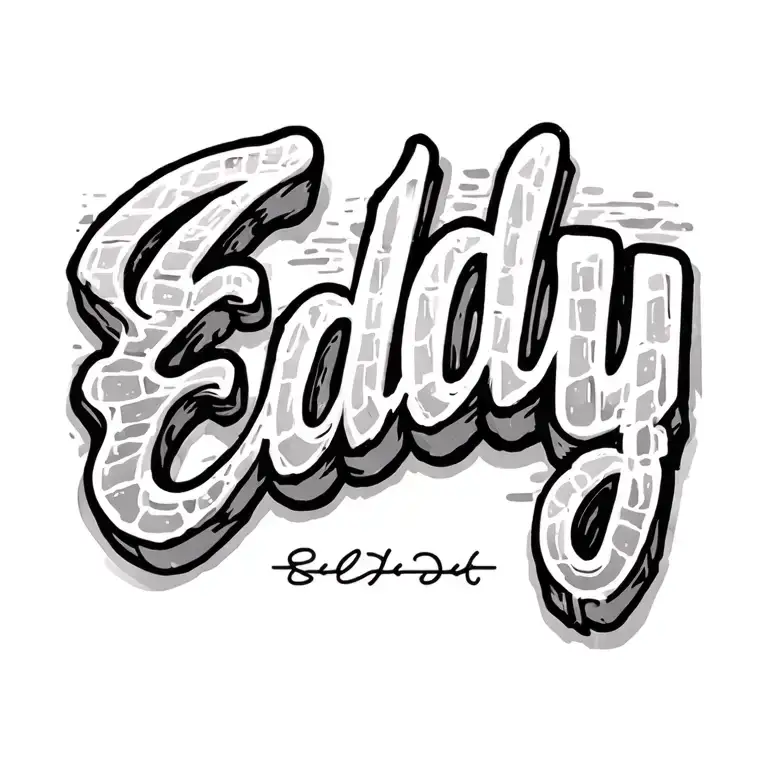 Font Tattoo Saying Eddy In A Brick Like Font