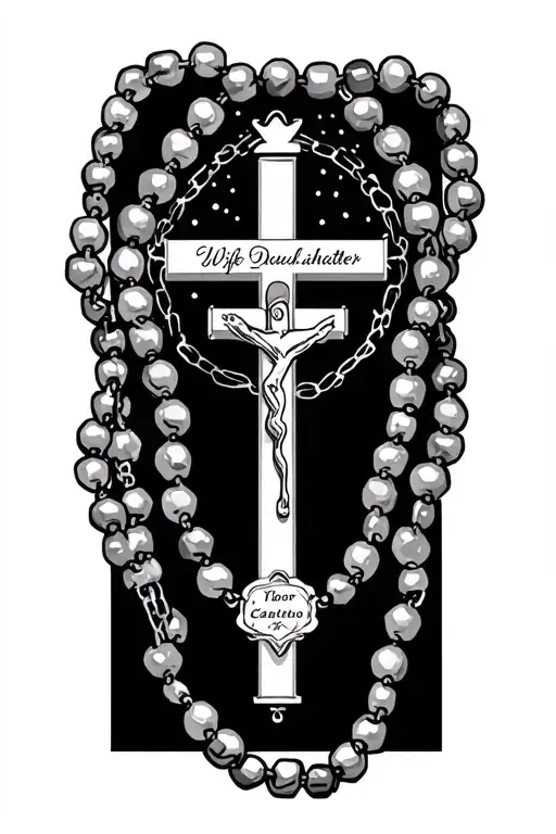Rosary Beads With My Wife's And Daughter's Names Incorporated