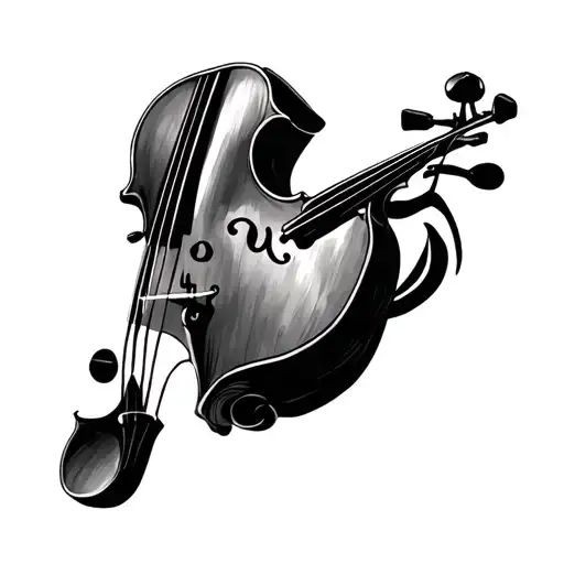Collarbone Tattoo Design Of Violin F Holes