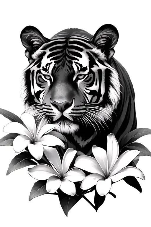 Tiger Frangipani Flowers Blooming