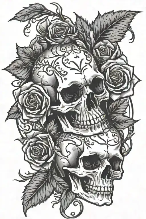 Skull Roses Patrioitic