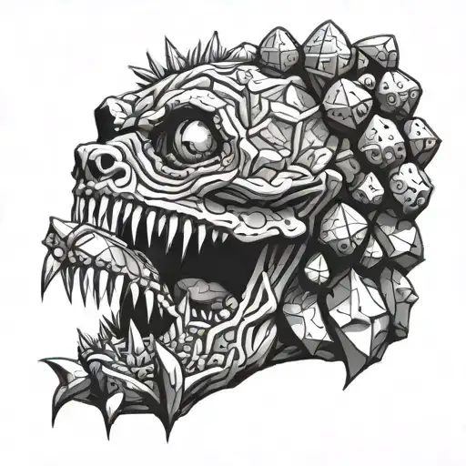 Cactus Man Hybrid Creature Eating Crystals And Stones