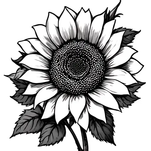 Sunflower And Rose Tattoo Design