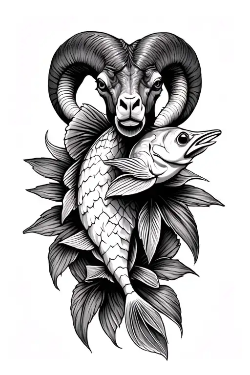 Ram And Pices Fish Surrounded