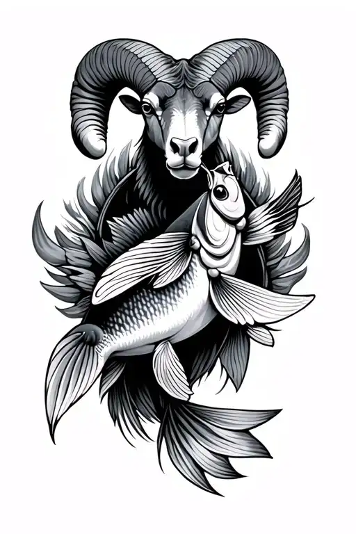 Ram And Pices Fish Surrounded