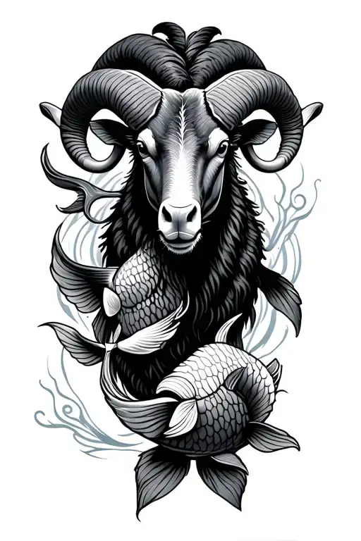 Ram With Koi Fish Around It