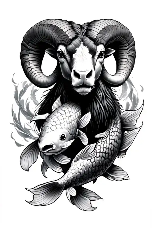 Ram With Koi Fish Around It