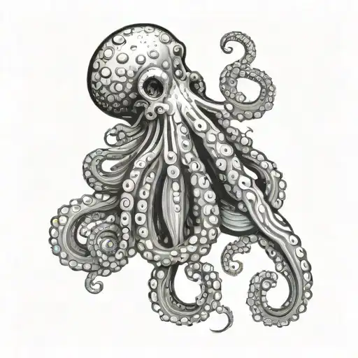 Octopus Sitting On Knee Tentacles Draping Down Leg