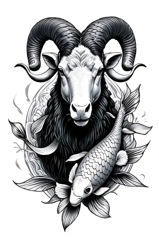 Ram With Koi Fish Around It