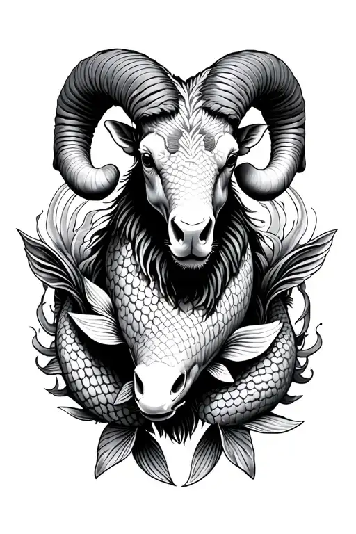 Ram With 2 Koi Fish Around It