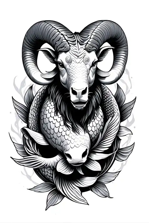 Ram With 2 Koi Fish Around It