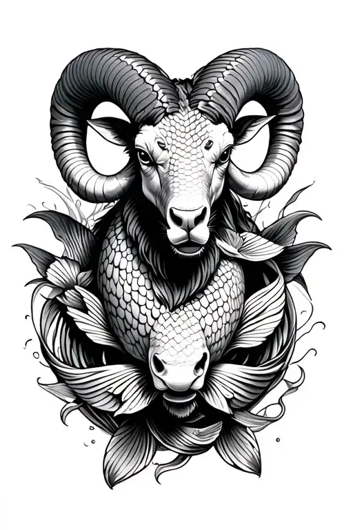 Ram With 2 Koi Fish Around It