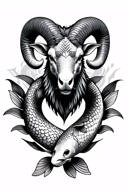 Ram With 2 Koi Fish Around It