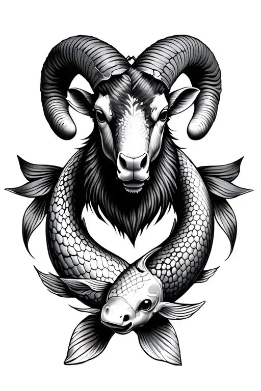 Ram With 2 Koi Fish Around It