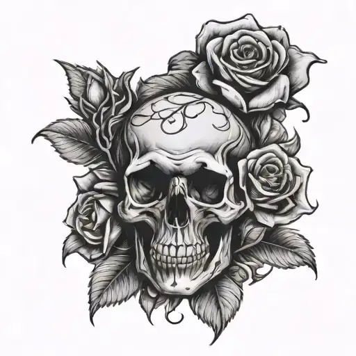 Skull With Big Roses