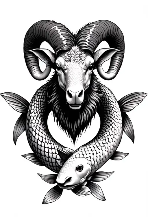 Ram With 2 Koi Fish Around It