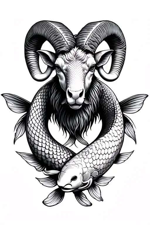 Ram With 2 Koi Fish Around It