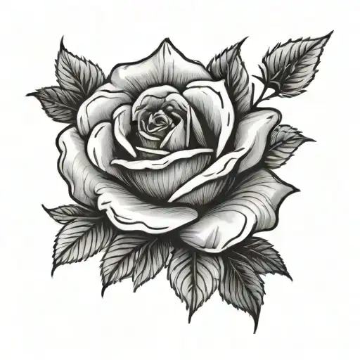 Small Rose Tattoo With