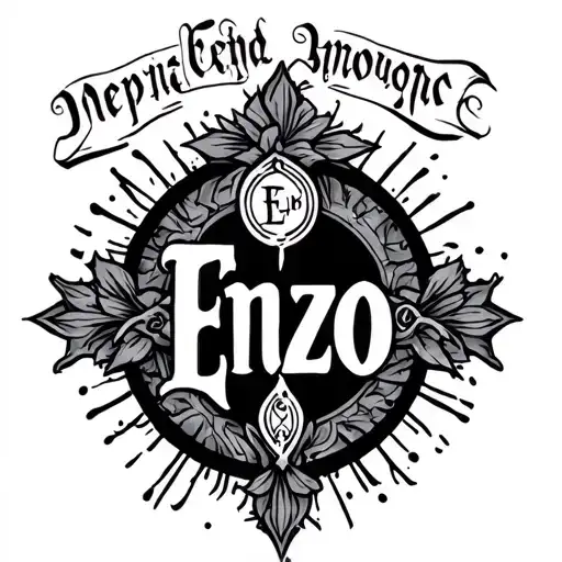 Religious And Name Enzo Incorporated Into The Design