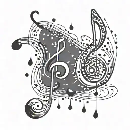 Raindrop Prelude Music Notes With Raindrops