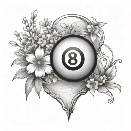 8 Ball Surrounded By Native Texas Wildflowers Intertwined